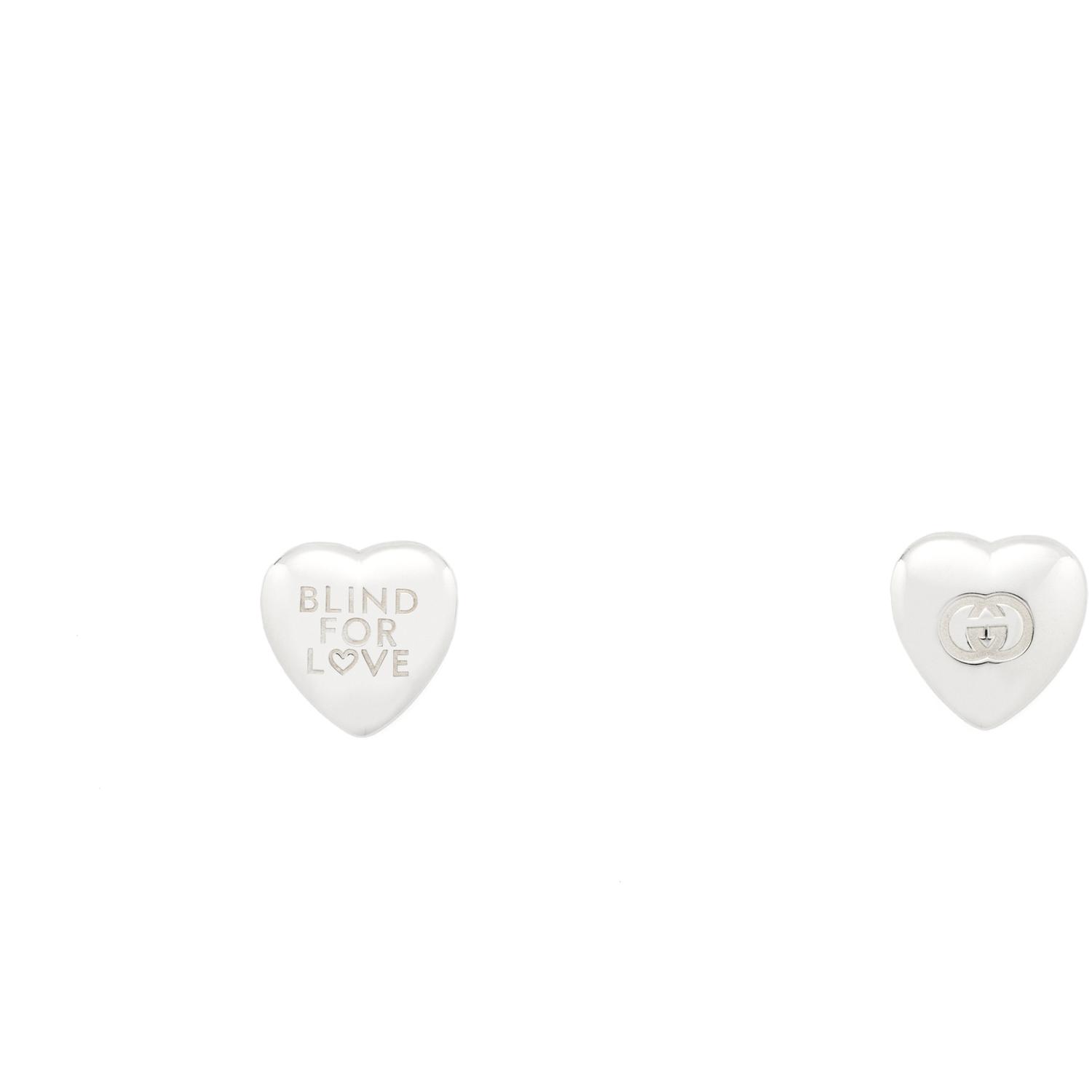 GUCCI - YBD854022001 - Blind For Love Earrings BFL with heart shape in 925 sterling silver