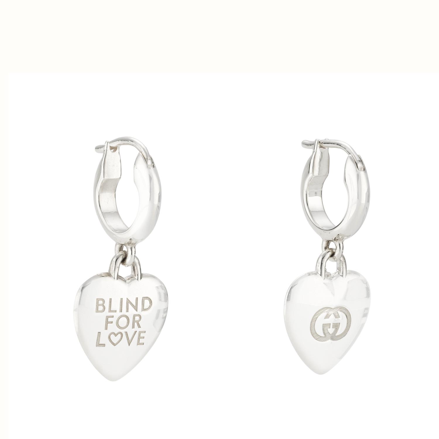 GUCCI - YBD854106001 - Blind For Love Pendant earrings BFL with heart shape in 925 sterling silver
