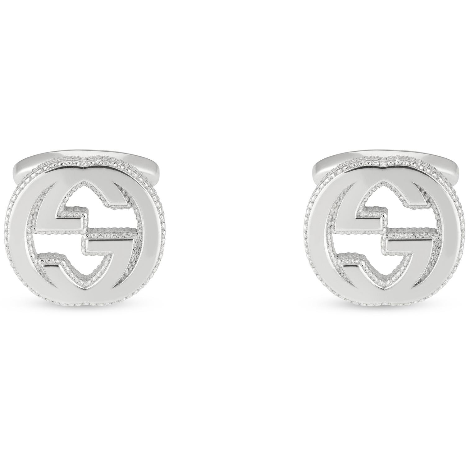 Gucci - YBE499010001 - Interlocking G Cufflinks with motif in sterling silver
