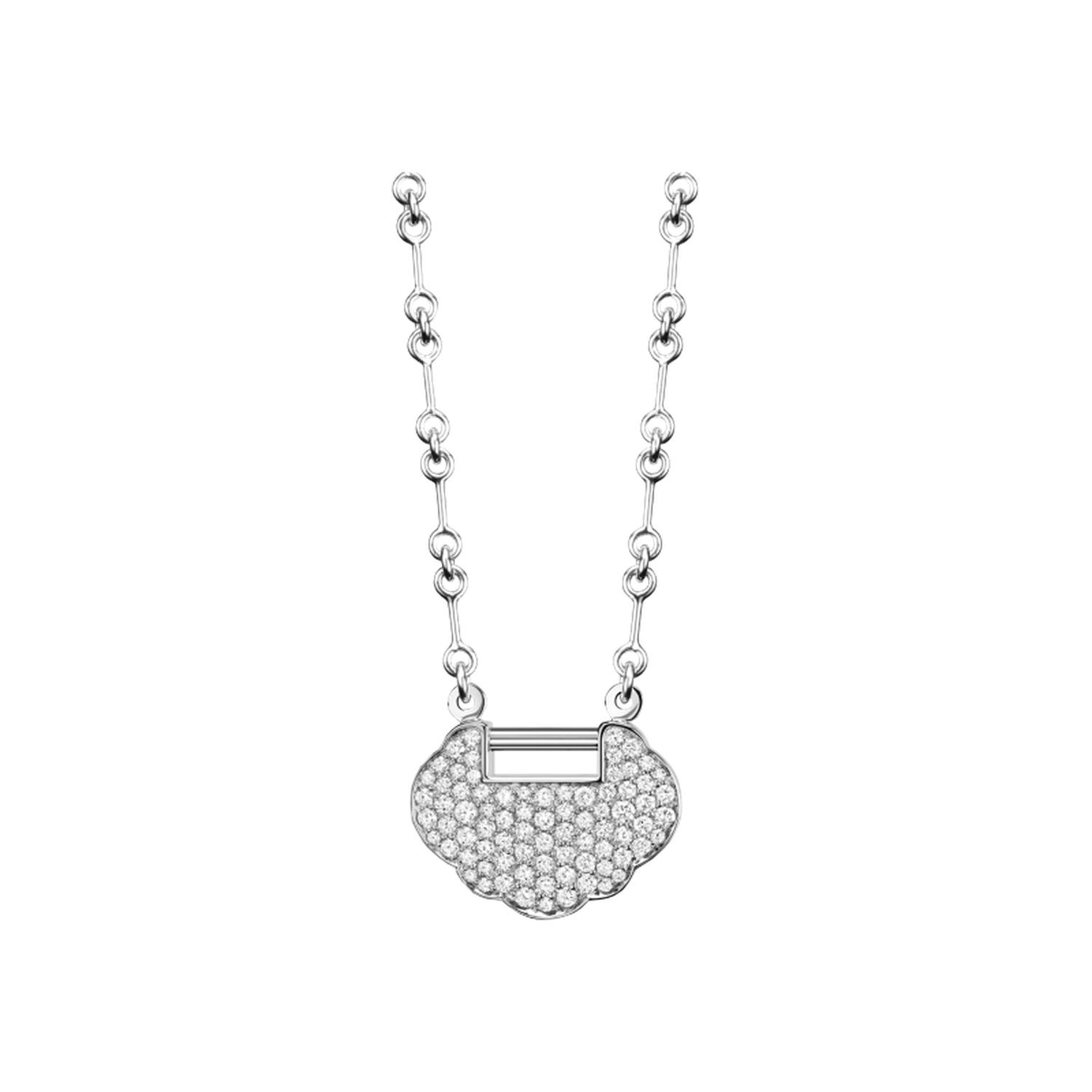 Qeelin - YY-030-FPNL-WGD2 - COLLANA YU YI IN ORO BIANCO CON DIAMANTI